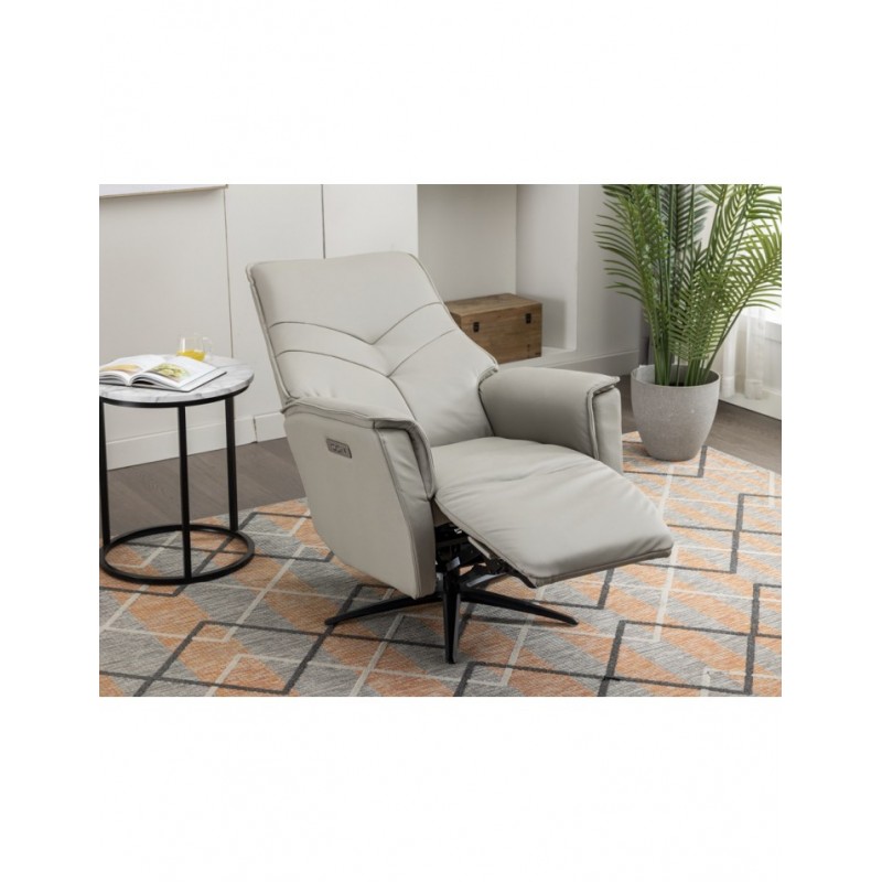 AM Nero Swivel Electric Chair Dual Motor Moon Leather